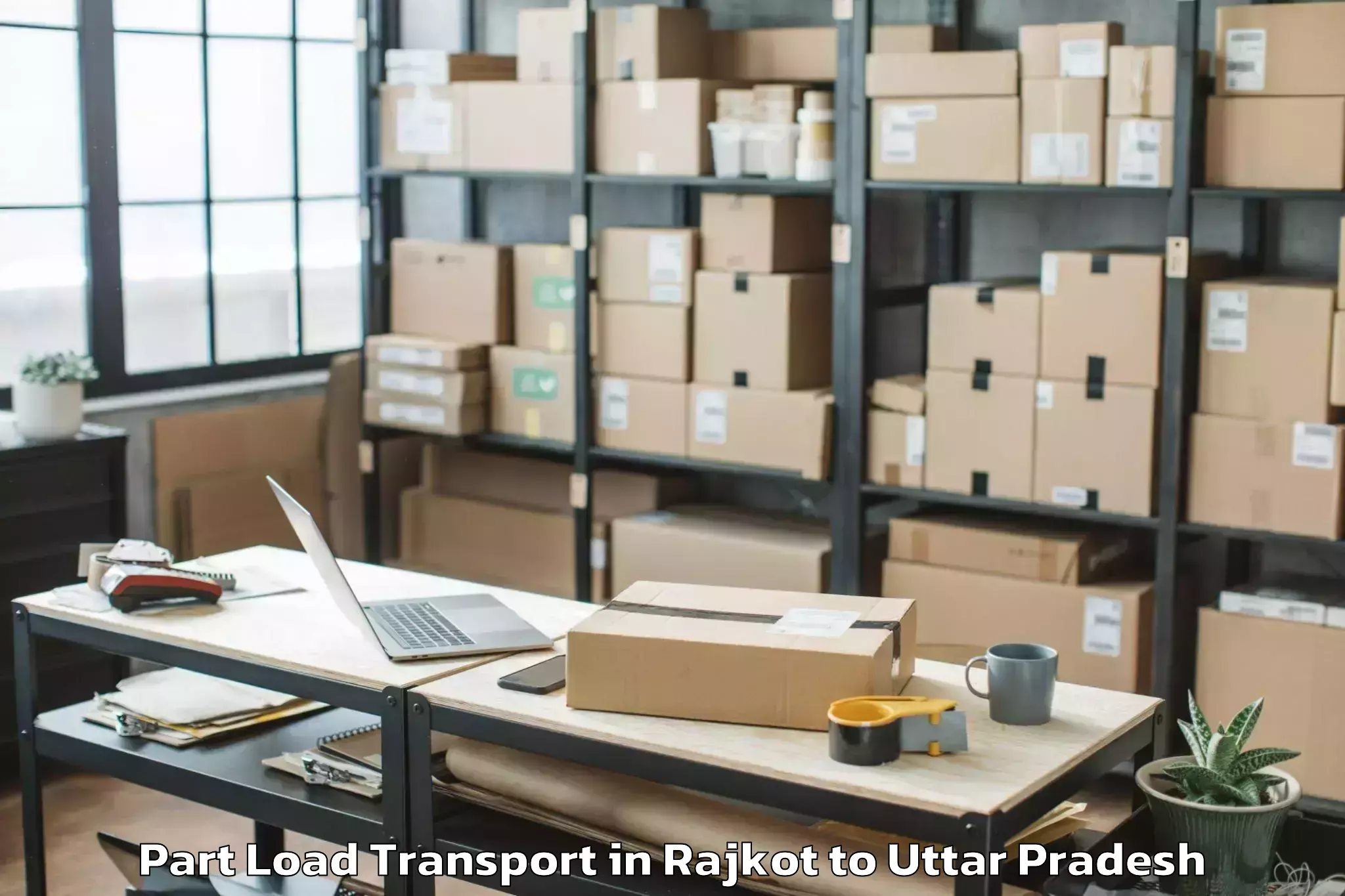 Affordable Rajkot to Allahabad Part Load Transport